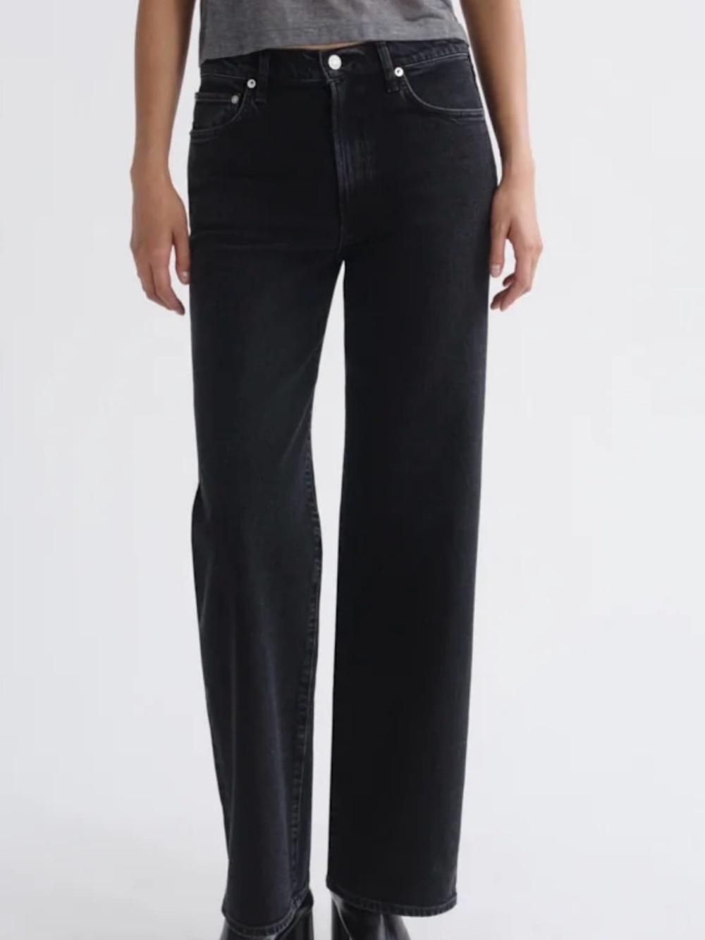 Agolde Black Wide-Leg High-Rise Jeans